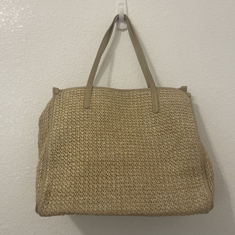 Raffia Leather Tote Mark And Graham Website 2024 Handbag Travel Clean
